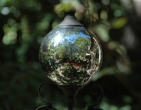 Mirror ball in a Sedona garden